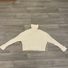 Women Stradivarius cream ribbed turtle neck jumper - S