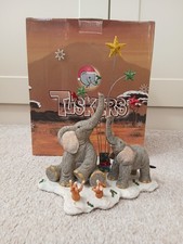 Tuskers Elephants Christmas Star Gazing Ornament Gifting Collectors Boxed 