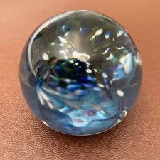 Blown glass blue/sea green paperweight