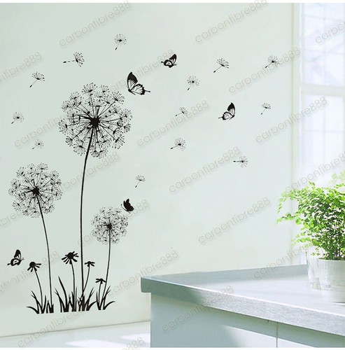 Transparent black dandelion - black,