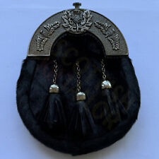 Scottish Handmade Calfskin Sporran With Thistle Antique Cantle Sporran For Sale