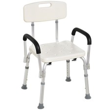 HOMCOM Adjustable Shower Chair, Shower Seat, Portable Medical Stool 