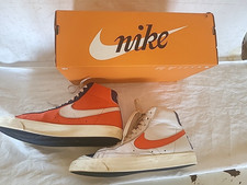 Nike Blazer Mid 77 EMB NBA 75th Anniversary Leather White Orange UK9.5