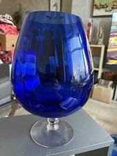 Large Oversized cobalt blue glass brandy snifter