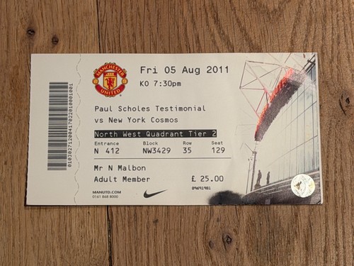 Ticket 2011 manchester - ticket, 2011/12