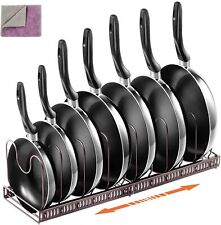 6-Tier Pot and Pan Rack: Lid Holder, Cookware Countertop Organizer Shelf Storage
