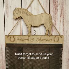 Shetland Pony Horse Rosette Hanger 6mm Oak Veneer Fabric Mesh Ride Holder