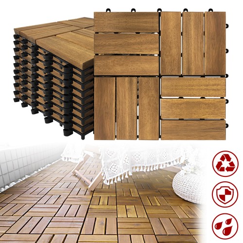 Acacia wood interlocking deck - wood,