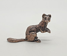 Sterling Silver Miniature Weasel Figurine S M C London Import Marks 1977