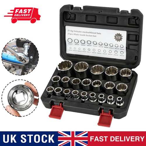 21pcs drive spline socket - 1/2",