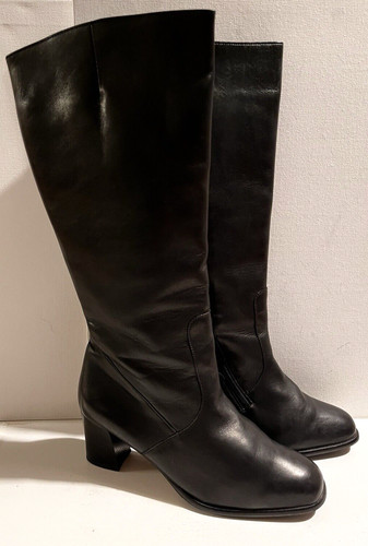 Ladies black leather fur lined - ladies,