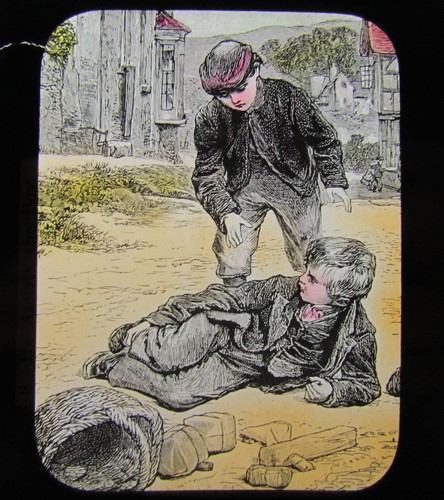 Glass magic lantern slide - glass,