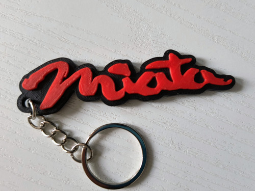 Printed miata logo keychain - 3d,