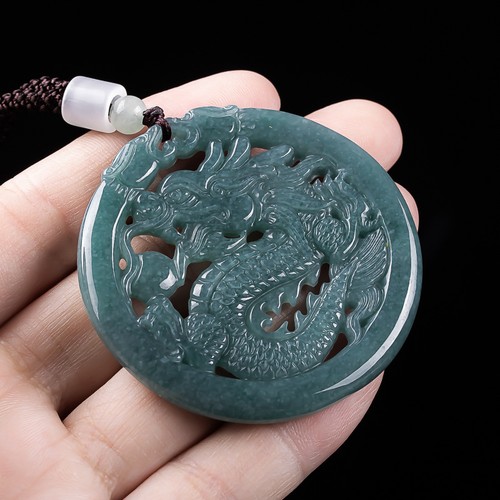 Myanmar jadeite dragon pendant - dragon,