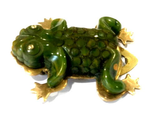 Art deco french brooch carved - art,