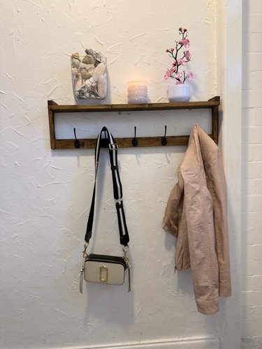 Wooden coat rack with - wooden,