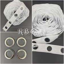10 Metres Curtain Heading Tape with 80 Silver Eyelet Rings for Curtain Blinds