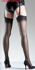  "GERBE" SHEER  STOCKINGS   GREYISH BLACK 8.5