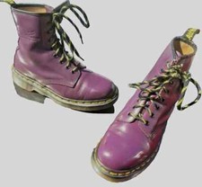 Vintage Dr Martens 1460 purple smooth leather boots UK 5 EU 38 Made in England