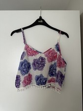 Missguided Floral Pom Pom Two Piece Women's Size 8 New