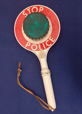Vintage Military Police Stop Sign Battery Operated Display Prop, Land Rover