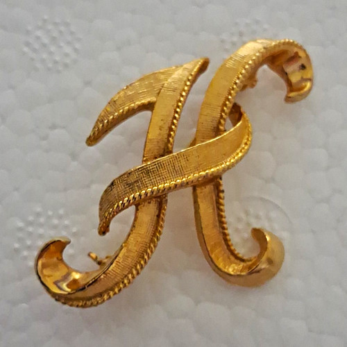 Gold tone metal letter - metal,