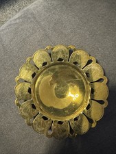 Vintage Brass Plate With Decorative Horse Design