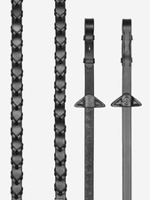 LeMieux Leather Laced Reins Low Profile Anti Slip Non-Stretch Plaited Show Black