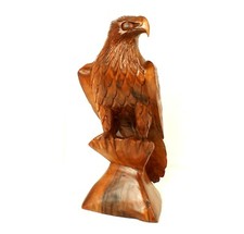 30cm Wooden Eagle Carving Wall Hanging Genuine Hand Carved Ornament Christmas