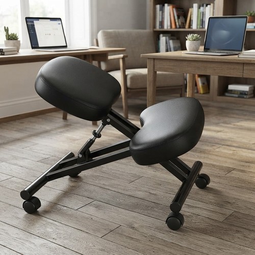 Black ergonomic kneeling chair - kneeling,