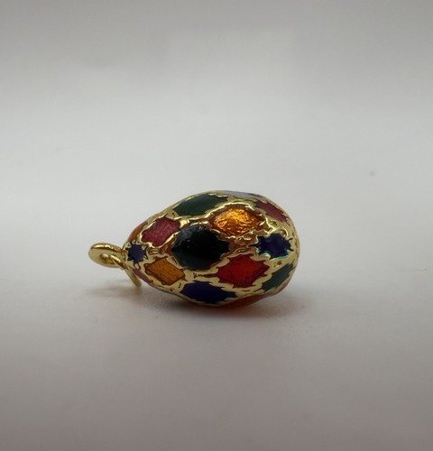 Vintage multicolour enamel egg - multicolour,