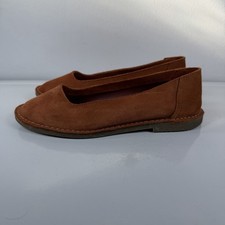 Clarks Womens Flat Shoes Tan Suede Cushion Plus Comfort Shoes UK 5 D Crepe Sole