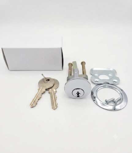 Polished chrome rim cylinder - chrome,
