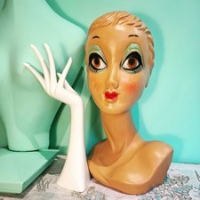Vintage Twiggy Mannequin Head – Retro 60s Display Bust
