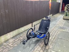 Recumbent trike for serious road use with visibility flag for safety