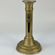 Antique French Traditional Brass Candlestick With Adjusting Candle Height Knob