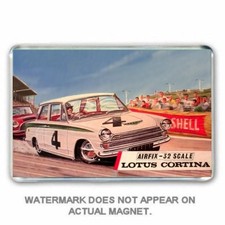 RETRO AIRFIX KIT BOX ART:  LOTUS CORTINA  JUMBO FRIDGE MAGNET