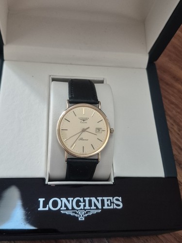 9ct gold men - watch, longines