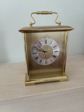 Acctim Radio Controlled Carriage Gold Mantel Clock H21.5 x W14 x D6.5cm