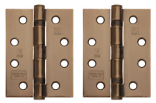 Antique Brass 4" (102mm) Ball Bearing Hinges Fire Rated Pair & Screws XL869-ANB