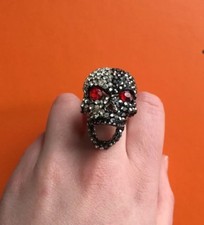  Skull Ring With Stones Adjustable Size