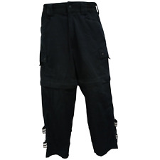 Ripstop Cycling Combat Trousers Black Zip Off Ex Police Mens Cargo Tactical KiT