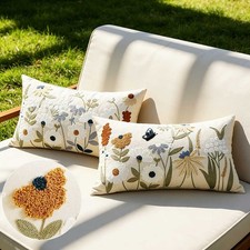 NEW Embroidered Floral Cushion
