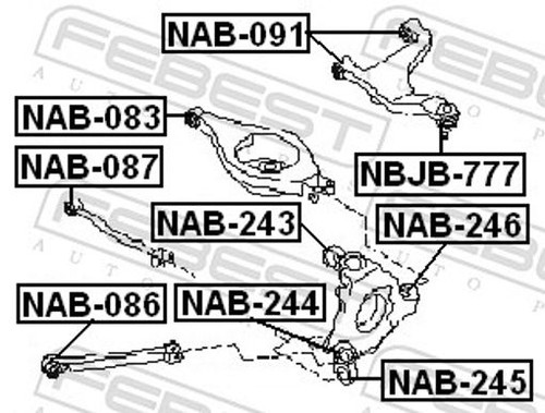Fits febest nab - nab-086, rear