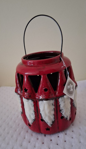 Red white ceramic christmas - white,