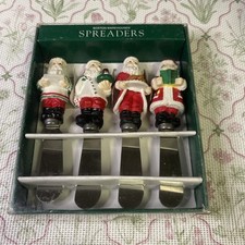 Boston Warehouse Santa Chef Spreaders Set of 4 1995 Christmas Hors d'Oeuvres