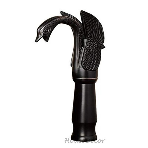 Black brass swan - brass, single