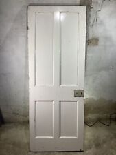 29 1/2"X 76 1/8" 1930s Internal Painted Pine Four Panel Door 2over2 Panelled