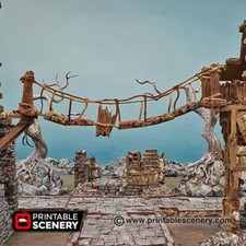 Wooden rope bridge - bridge,