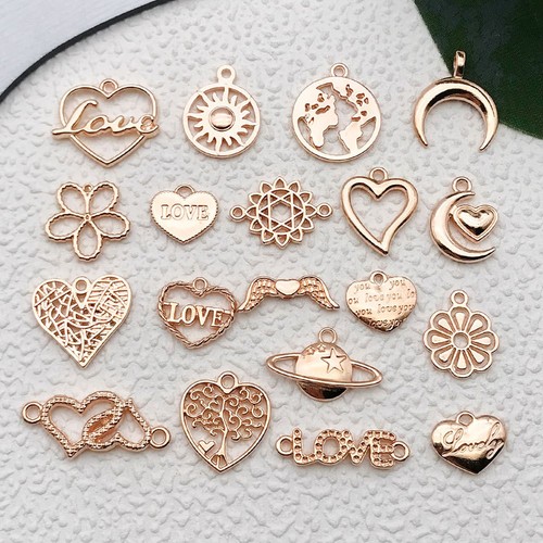 Silver heart charms - charms, beads